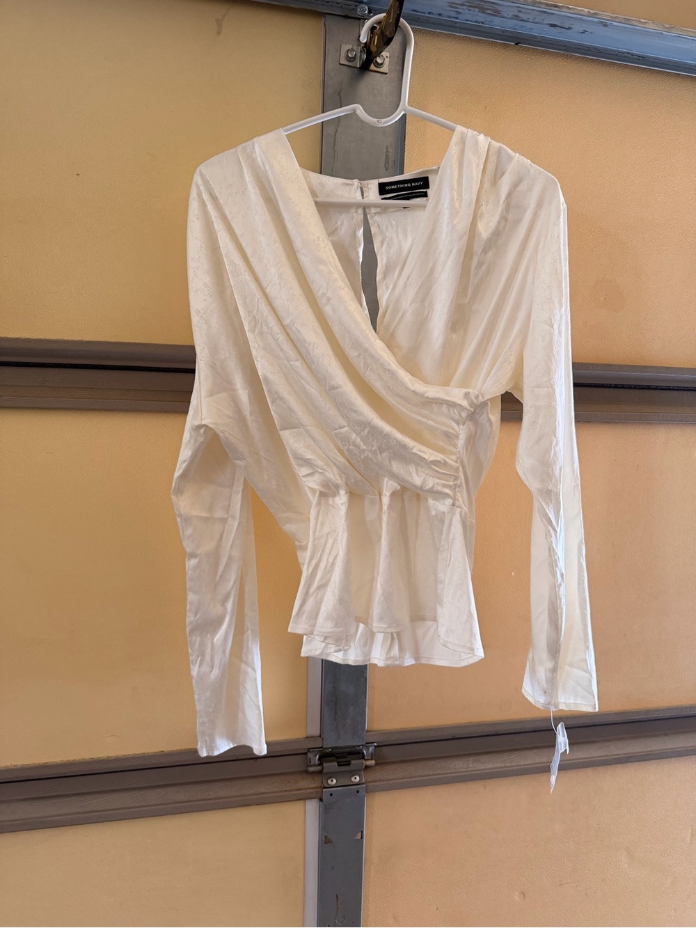 White Draped Wrap Blouse